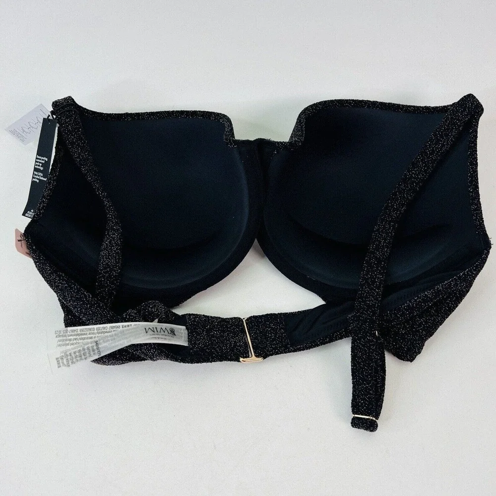 Victoria's Secret The‎ Icon Push Up Bikini Top Padded Bra 34DD Black